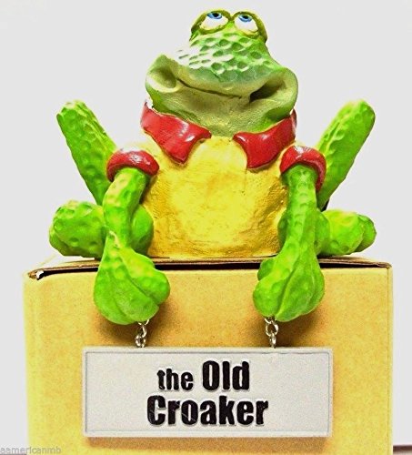 OVER THE HILL Old Croaker Frog Shelf Sitter Funny Figurine Gag Retirement Gift