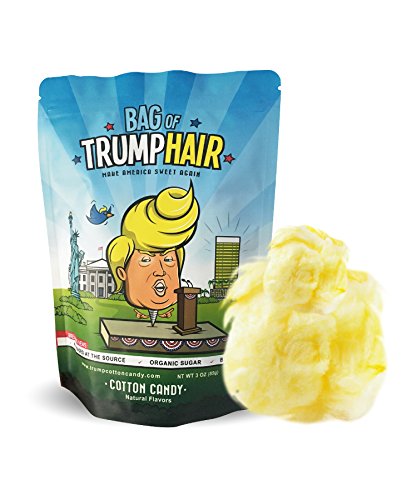 Bag of Trump Hair by Bad Thread | Cotton Candy (Organic Sugar, Natural Flavoring, Gluten Free) | Funny Donald Trump Gag Gift for Friends, Moms, Dads, Grads, Birthday Boys or Girls | 3 Ounces